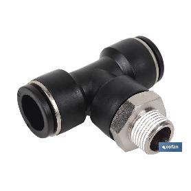 RACOR ROSCADO PLASTICO T , T-4, R-1/8 VENTA UNITARIA