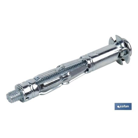 ANCLAJE METÁLICO PARA MATERIALES HUECOS MÁX. 25 MM TORNILLO M6 X 46 MM Ø12 MM VENTA UNITARIA