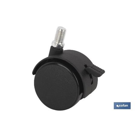 RUEDA PLASTIC Ø50MM FRENO TORNILLO 8X15 VENTA UNITARIA