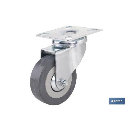 RUEDA GOMA/GRIS PLACA Ø65X21MM VENTA UNITARIA