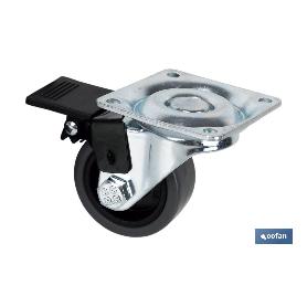 RUEDA GOMA/GRIS PLACA/FRENO Ø40X18MM VENTA UNITARIA