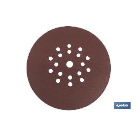 DISCO LIJA CON VELCRO DE ÓXIDO ALUMINIO ROJO Ø225 G-180 VENTA UNITARIA