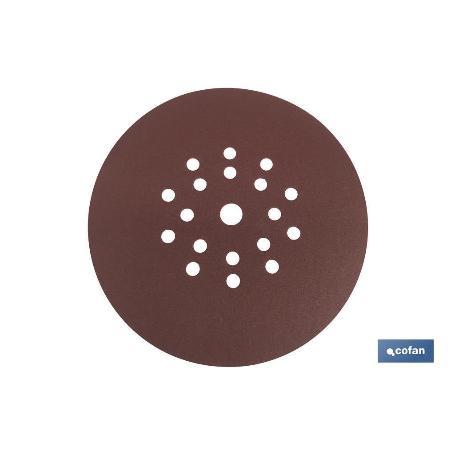 DISCO LIJA CON VELCRO DE ÓXIDO ALUMINIO ROJO Ø225 G-220 VENTA UNITARIA