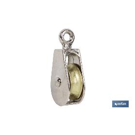 POLEA SIMPLE FIJA NIQUELADA (Ø12MM) VENTA UNITARIA
