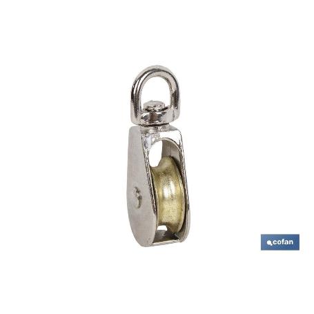 POLEA SIMPLE GIRATORIA NIQUELADA (Ø25MM) VENTA UNITARIA
