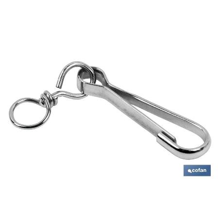 MOSQUETÓN GIRATORIO NIQUELADO 30MM VENTA UNITARIA