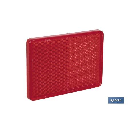 CATADIÓPTRICO RECTANGULAR ROJO 56 X 39 MM CON ADHESIVO
