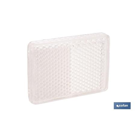 CATADIÓPTRICO RECTANGULAR BLANCO 56 X 39 MM CON ADHESIVO