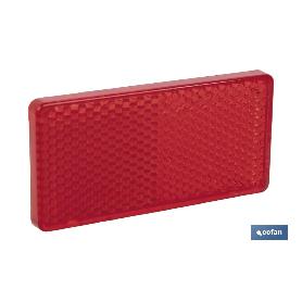 CATADIÓPTRICO RECTANGULAR ROJO 71 X 35 MM CON ADHESIVO