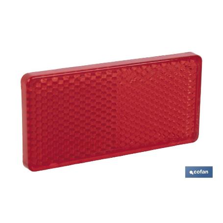 CATADIÓPTRICO RECTANGULAR ROJO 71 X 35 MM CON ADHESIVO