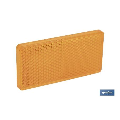 CATADIÓPTRICO RECTANGULAR ÁMBAR 71 X 35 MM CON ADHESIVO