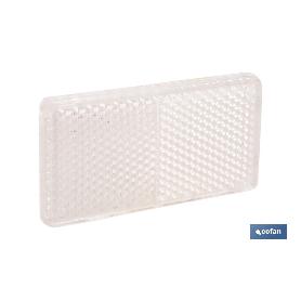 CATADIÓPTRICO RECTANGULAR BLANCO 71 X 35 MM CON ADHESIVO