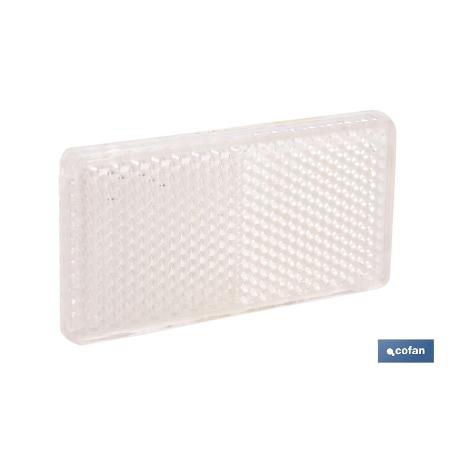 CATADIÓPTRICO RECTANGULAR BLANCO 71 X 35 MM CON ADHESIVO