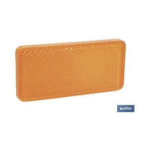 CATADIÓPTRICO RECTANGULAR ÁMBAR 94 X 44 MM CON ADHESIVO