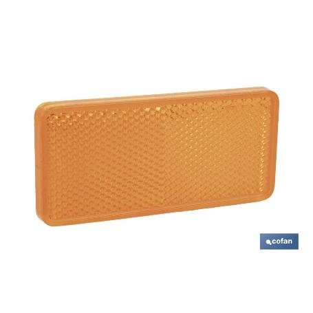 CATADIÓPTRICO RECTANGULAR ÁMBAR 94 X 44 MM CON ADHESIVO