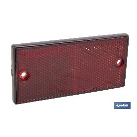 CATADIÓPTRICO RECTANGULAR ROJO 106 X 50 MM CON AGUJERO SIN TORNILLO