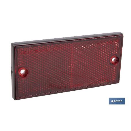 CATADIÓPTRICO RECTANGULAR ROJO 106 X 50 MM CON AGUJERO SIN TORNILLO