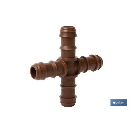 CONEXIÓN EN CRUZ Ø16MM (MARRÓN-MAX SEGUR.) VENTA UNITARIA