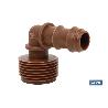 CON. EN CODO R.MACHO Ø16MM-1/2 (MARRÓN-MAX SEGUR.) VENTA UNITARIA