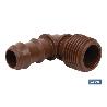 CON. EN CODO R.MACHO Ø16MM-3/4 (MARRÓN-MAX SEGUR.) VENTA UNITARIA