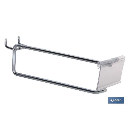 GANCHO SIMPLE CON ETIQUETERO 300 X 6 MM