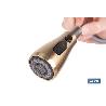 GRIFO DE COCINA DORADO DE ACERO CEPILLADO CON MANGUERA EXTENSIBLE Y 3 FUNCIONES 400 X 220 X 54 MM