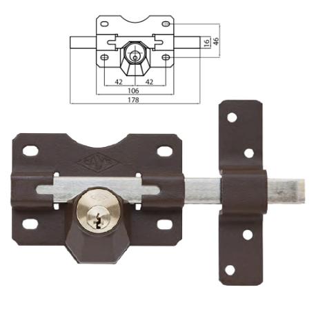 CAYS CERROJO MODELO A2 PINTADO SIN BOMBILLO A2PS