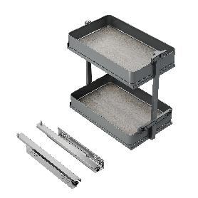 EMUCA CARRO EXTRAÍBLE HARMONY CON CIERRE SUAVE, MÓDULO ANCHO 300MM ALTO 700MM, ACERO Y MADERA, GRIS ANTRACITA