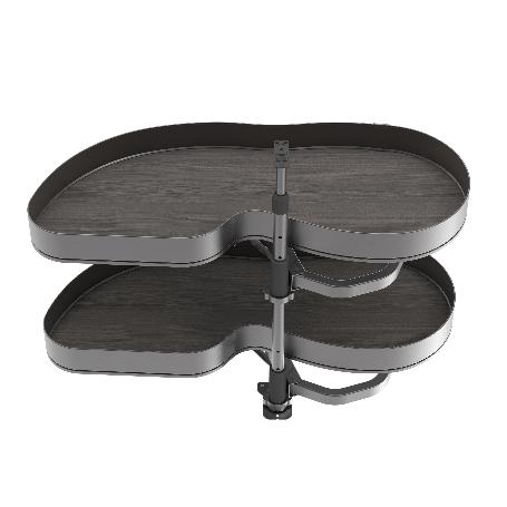 EMUCA SISTEMA DE RINCÓN EXTRAÍBLE LAKE HARMONY PARA MUEBLE DE COCINA, IZQUIERDA, ALTURA REGULABLE, ACERO Y MADERA, 