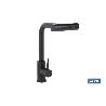 GRIFO DE COCINA NEGRO DE ACERO CON MANGUERA EXTENSIBLE Y 3 FUNCIONES 340 X 240 X 54  MM