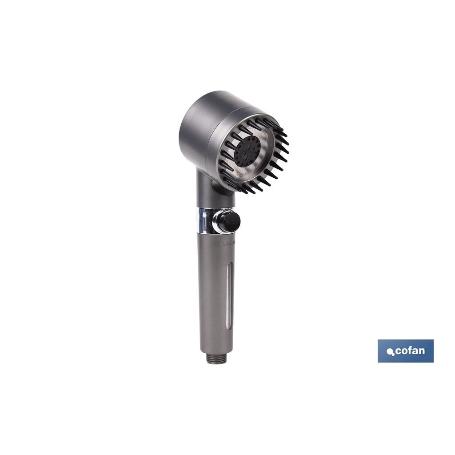 MANGO DE DUCHA CON TRES FUNCIONES, FILTRO Y AHORRO DE AGUA GRIS ANTRACITA