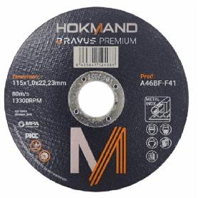 DISCO CORTAR INOXIDABLE HOKMAND 115X1X22 BRAVUS PREMIUM