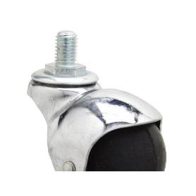 RUEDA DOMESTICA GOMA NEGRA ESFERA ESPIGA M10X50MM