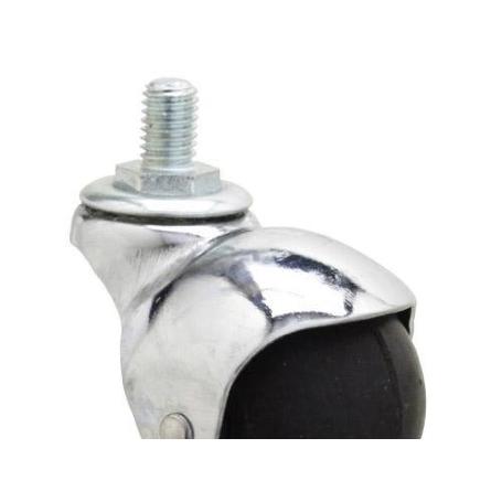 RUEDA DOMESTICA GOMA NEGRA ESFERA ESPIGA M10X50MM