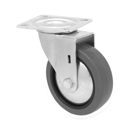 RUEDA MOBILIARIO 40 Ø GOMA GRIS PLACA 46X46 30 KG 18H0332