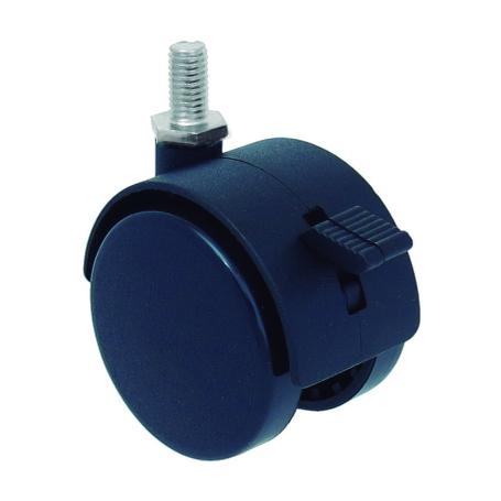 RUEDA MOBILIARIO 50Ø NYLON NEGRA ESPIGA 8X15 FREN0 18H0015