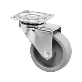 RUEDA MOBILIARIO 30Ø PP GRIS PLACA 42X42 25K 18H0350