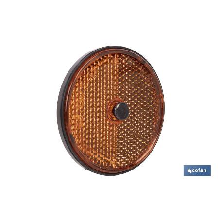 CATADIÓPTRICO REDONDO ÁMBAR Ø 60 MM CON TORNILLO