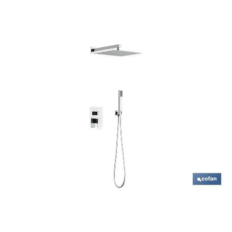 CONJUNTO DE DUCHA EMPOTRADA MONOMANDO CUADRADA CROMADA