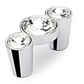 TIRADOR ZAMAK/CRISTAL SINATRA C32 CROMO 3 CRISTALES SWAROVSKI ORIGINAL (CAJA 25)