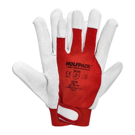 GUANTES PIEL / LONA CON VELCRO. CON COLGADOR 8 GUANTES DE TRABAJO, GUANTES DE PROTECCIÓN (PAR)