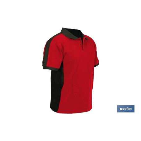 POLO HELA ELASTANO 210 G/M2 ROJO OSCURO-NEGRO TALLA XXXL