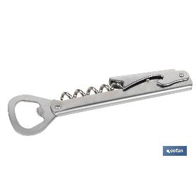 SACACORCHOS DE ACERO INOXIDABLE CON ABRIDOR 14 CM