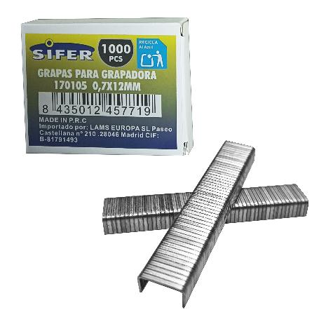 SIFER GRAPAS P-GRAPADORA 17105-17110  07X12MM CAJA 1000 PCS