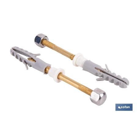 SET 2 PCS PARA SANITARIO WC 5 X 80 LATÓN