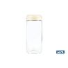 BOTE DE VIDRIO BOROSILICATO CON TAPA BEIGE GAMA LAUREL 1300 ML