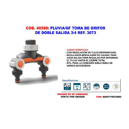 PLUVIA-GF FINSTOCK TOMA DE GRIFOS DE DOBLE SALIDA 3-4 3073