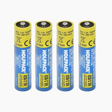 PILA LITIO RECARGABLE AAA 1,5V USB-C (4 UNIDADES)