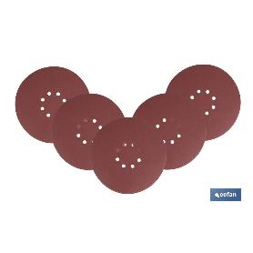 HOJA DE LIJADO LIJADORA PARED Y TECHO 8 AGUJEROS Ø225 MM G 60   CAJA 5 UNID.