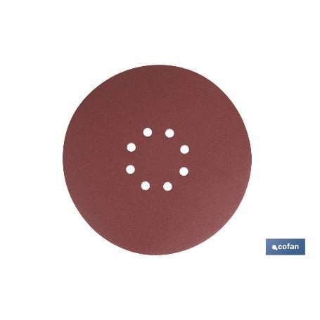 HOJA DE LIJADO LIJADORA PARED Y TECHO 8 AGUJEROS Ø225 MM G 80   CAJA 5 UNID.